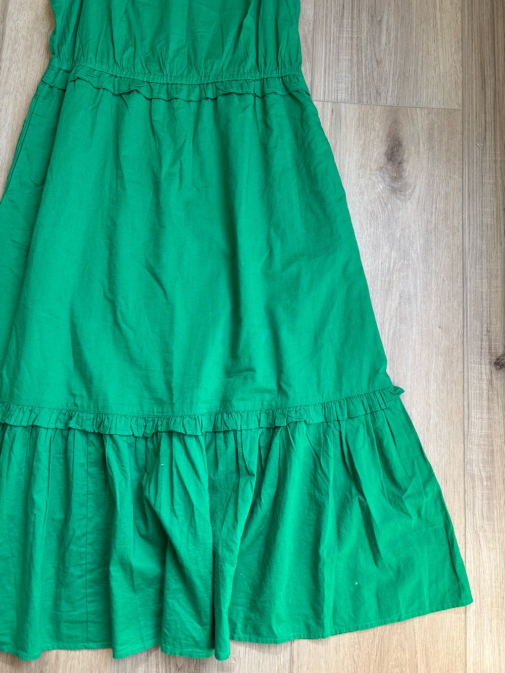 Cotton Summer Graduation Dress Green Ruffle Hem Women's Maxi Size 6 J. Crew - Picture 3 of 10